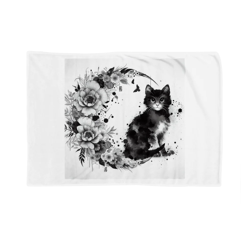猫の墨遊の猫のスズ Blanket