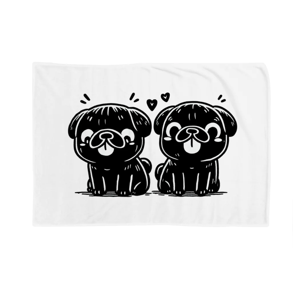 ブヒーズのtwin pug ブランケット