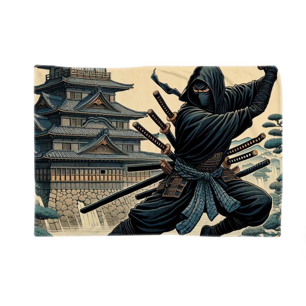 Cool Japanese CultureのShadow Dance: Ninja and the Old Castle -Shinobi-  ブランケット