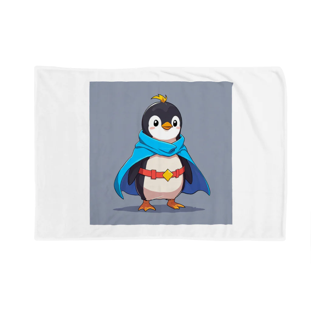 ganeshaのスーパーヒーローのマントを着たかわいいペンギン Blanket