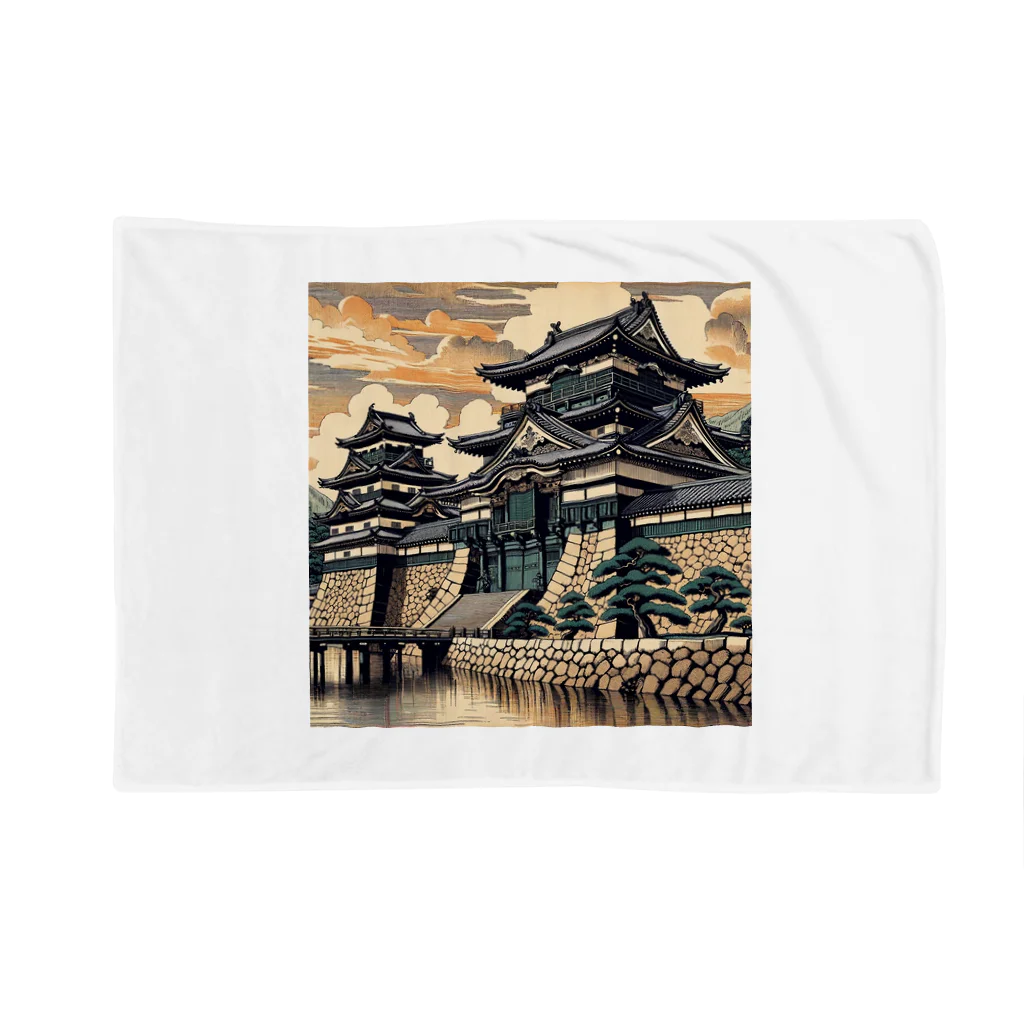 Hey和の二条城　世界遺産　絵画 Blanket
