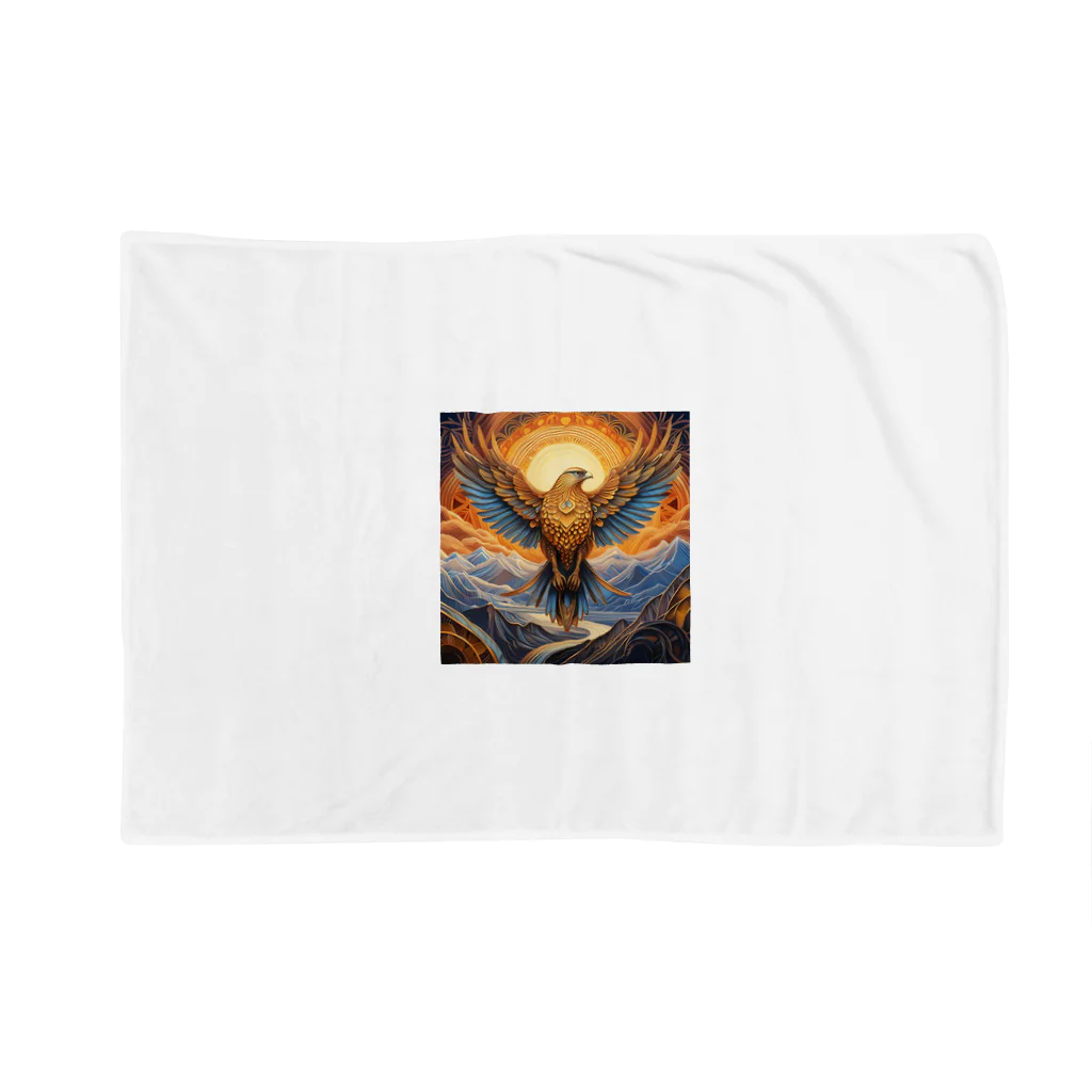 タカヤマ・サイトの神々しい鷹・シンボルマーク2 Blanket