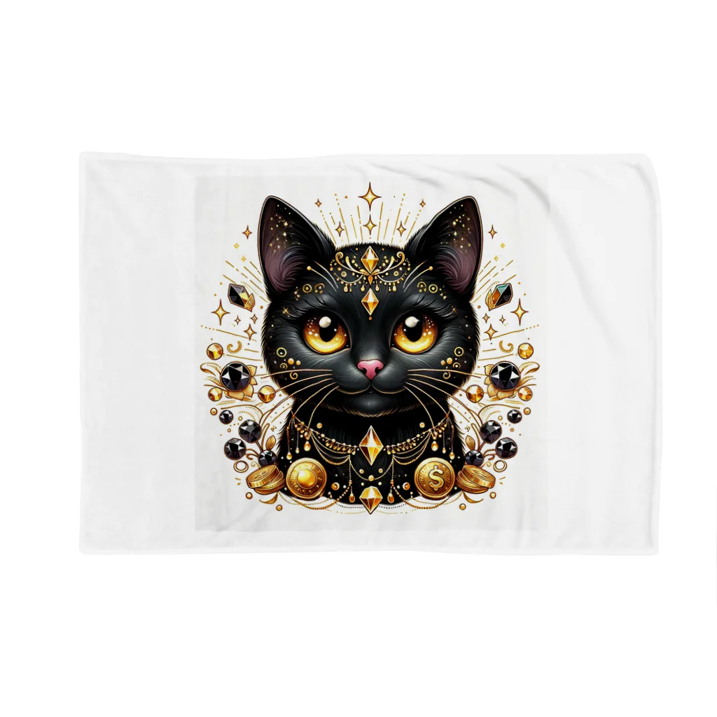 黒猫ギャラリー🐈‍⬛の金運の黒猫の神様 Blanket