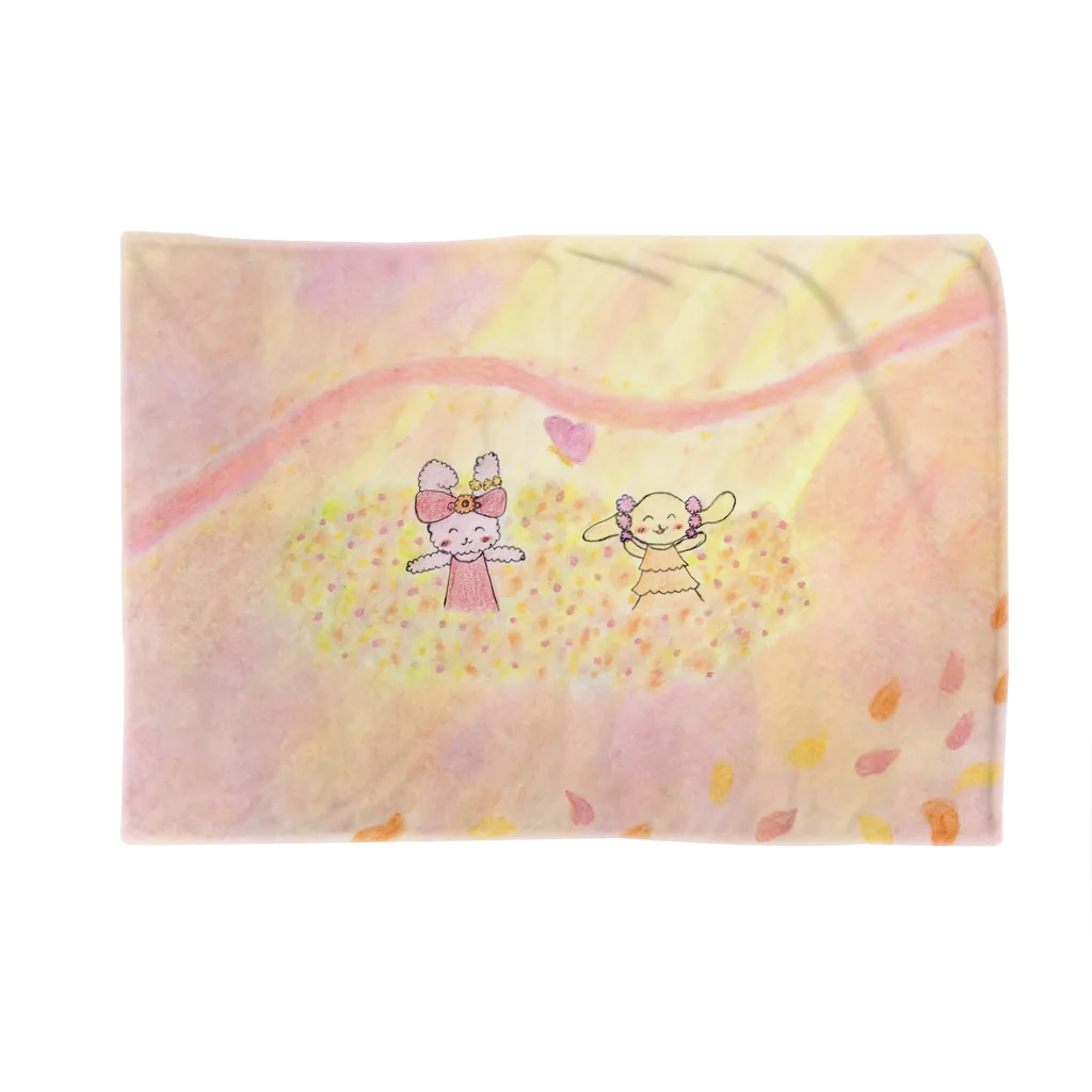 いちご　ichi5のふわうさ＆はな『幸せあふれる花畑』 Blanket