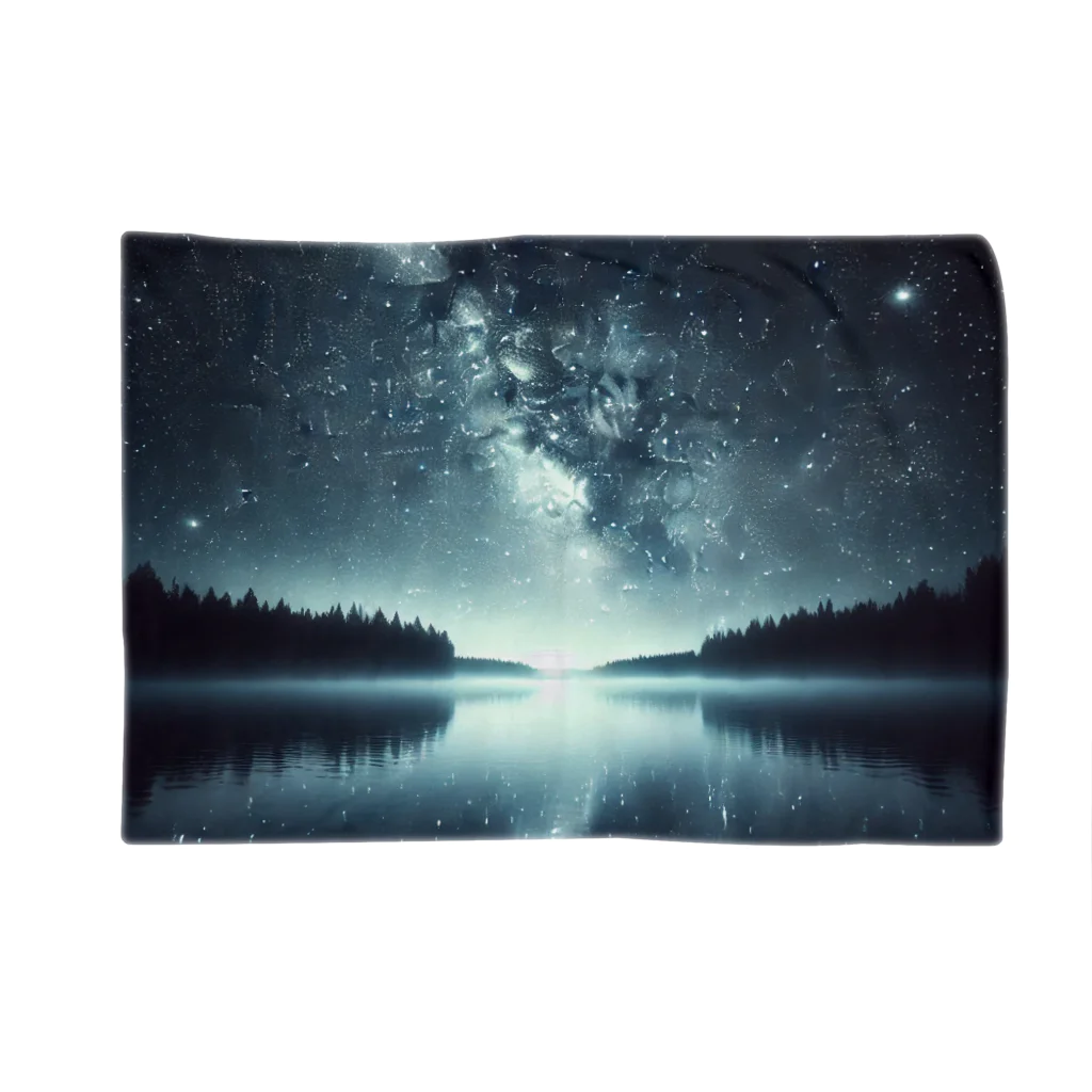 DQ9 TENSIの静かな湖に輝く星々が織りなす幻想的な光景 ブランケット