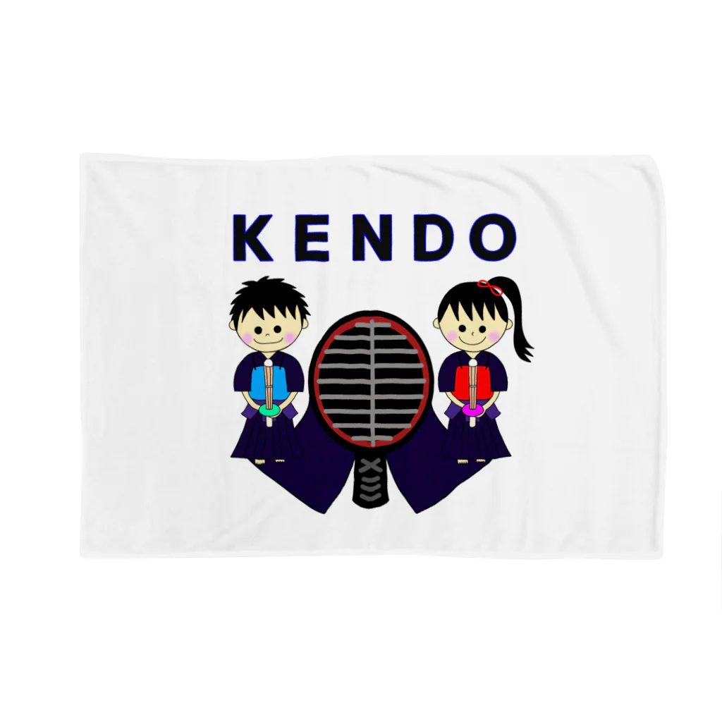 yoshiFactoryの剣道“ＫＥＮＤＯ”男子女子トンボ(ブルー) ブランケット