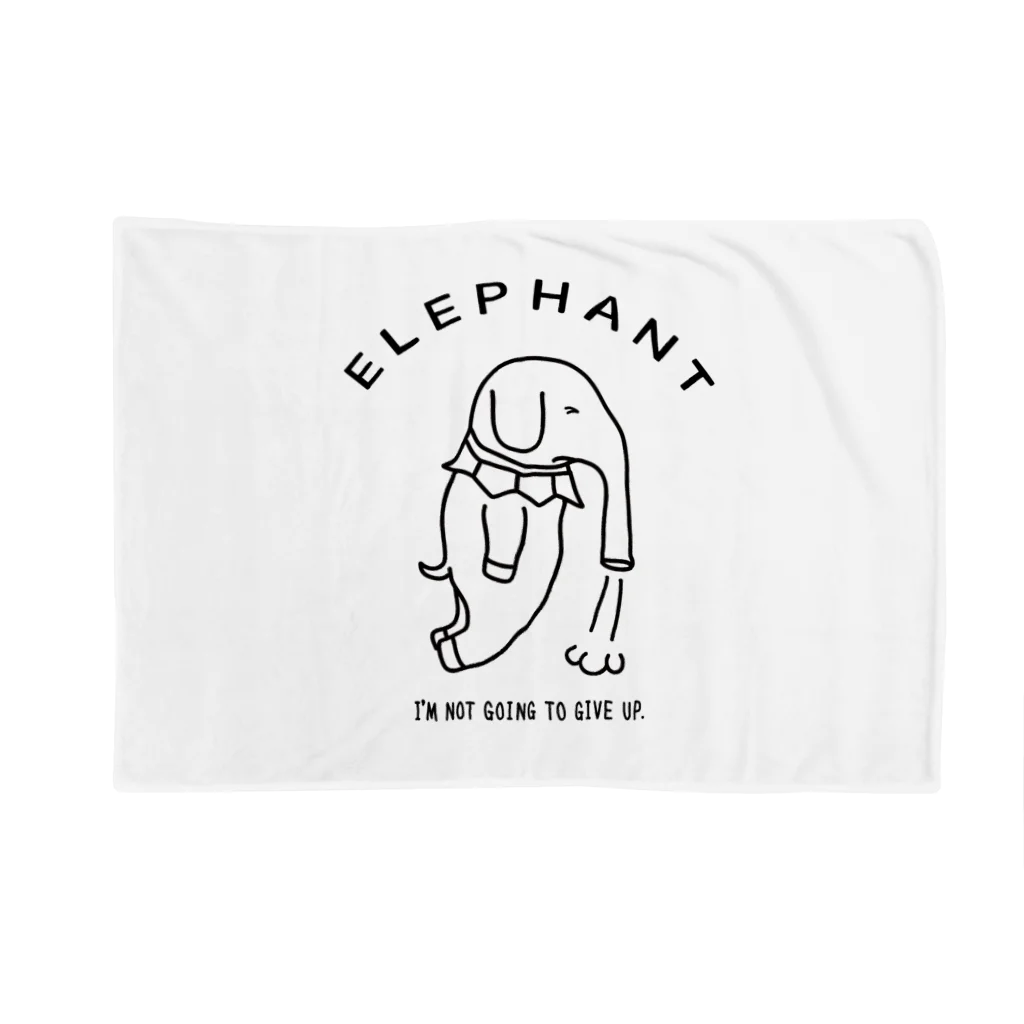 Aliviostaのゾウトブ Elephant 動物イラストカレッジロゴ ブランケット