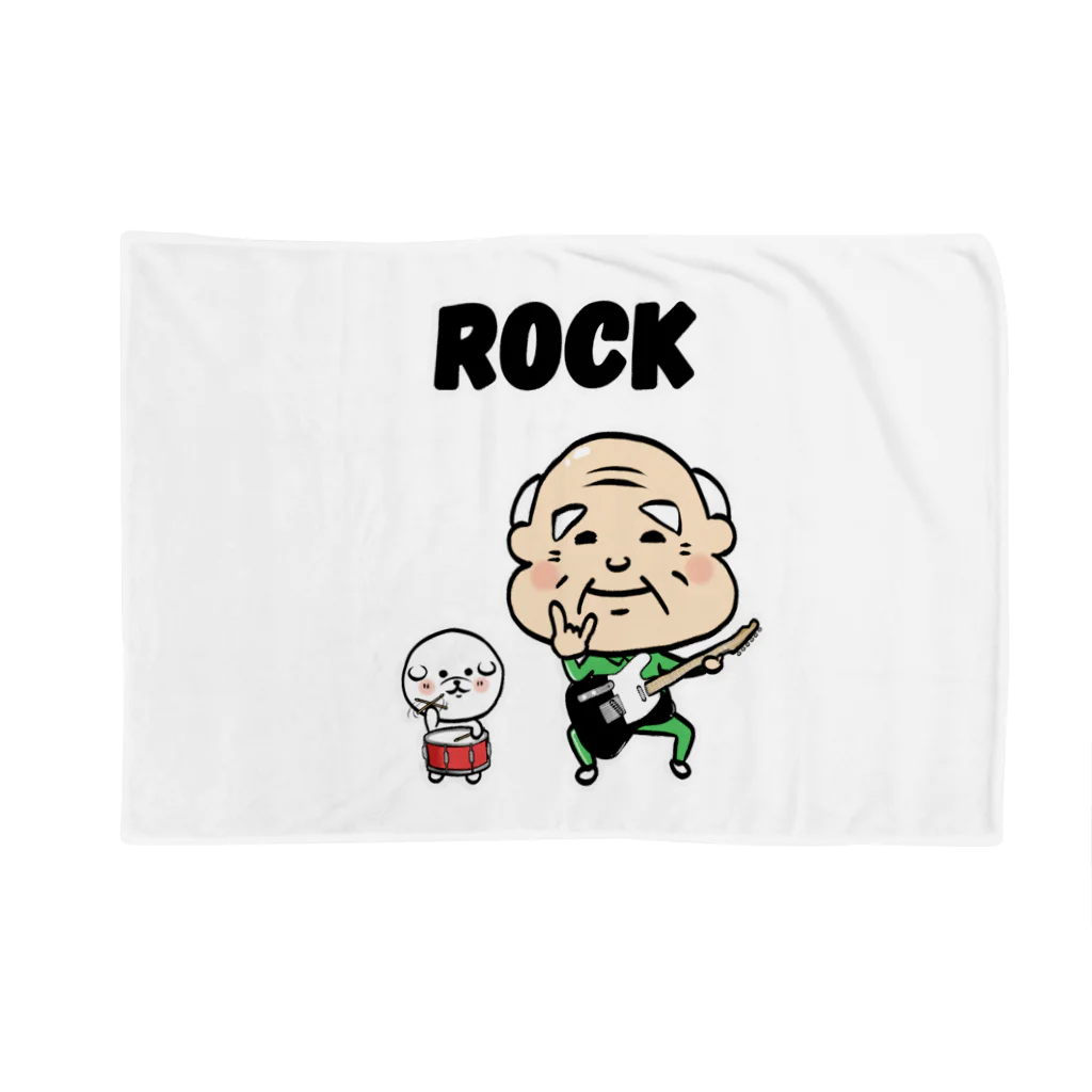 うさぎまるえkawaiishop のおじいちゃんとビション犬『ROCK』 Blanket