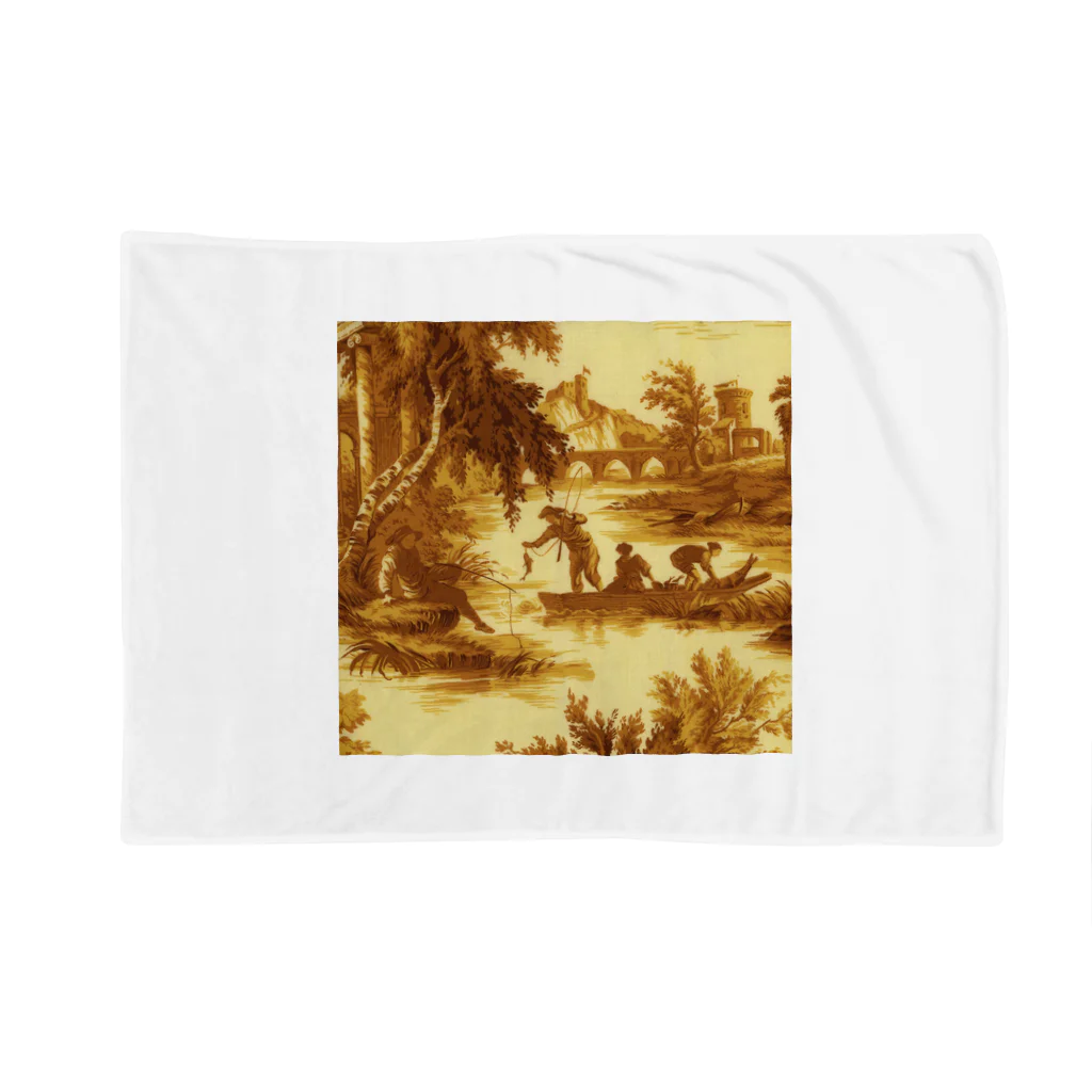 J. Jeffery Print Galleryのトワルドジュイ Toile de Jouy Blanket