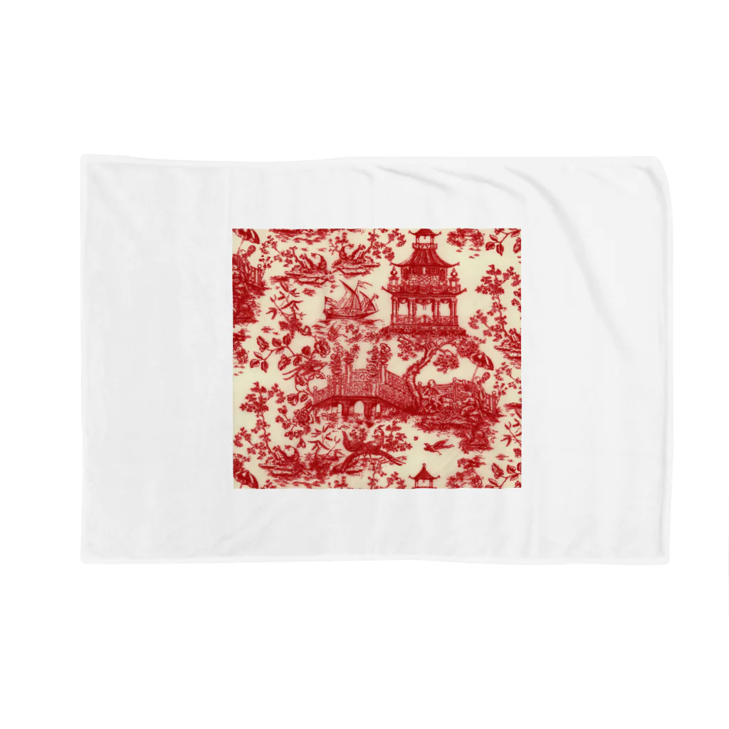 J. Jeffery Print Galleryのトワルドジュイ Toile de Jouy Blanket