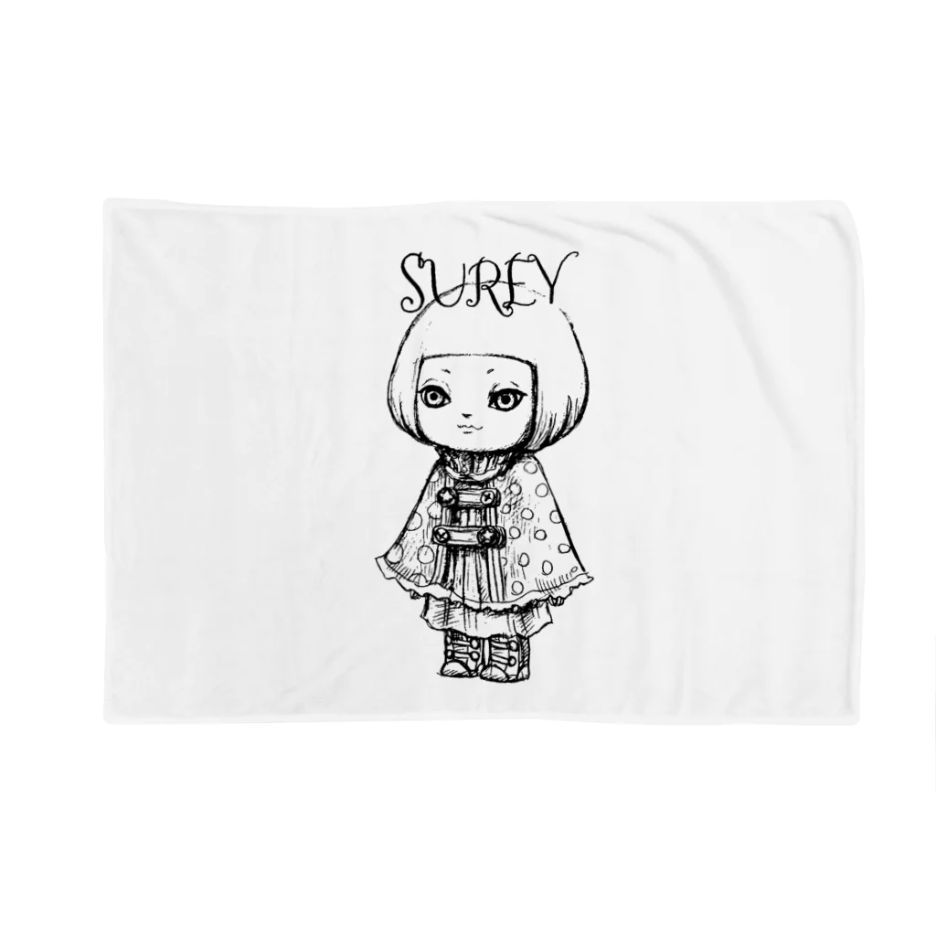 SUREYのポンチョを着た女の子 Blanket