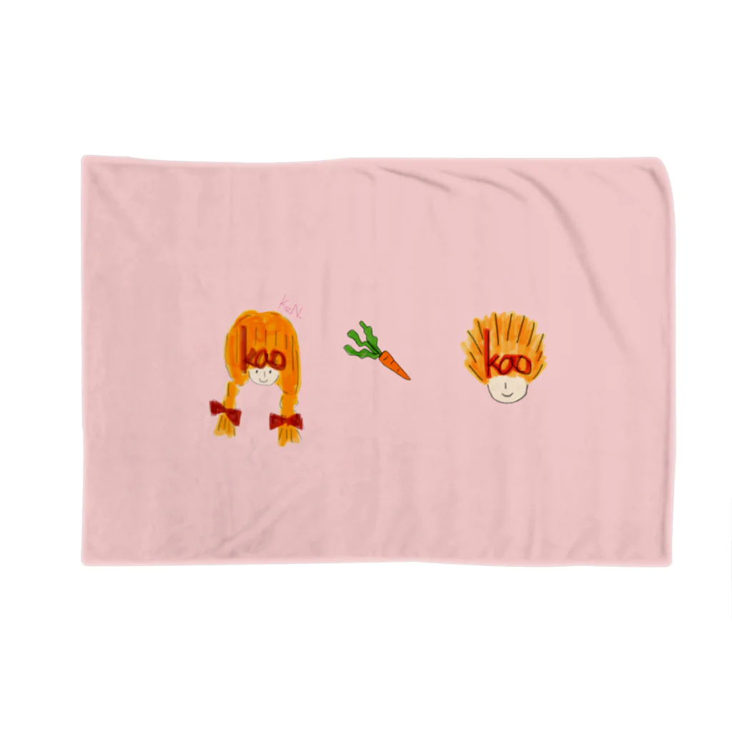 K.N. ~ kao ~のガールとボーイとにんじん 桜color ブランケット Blanket