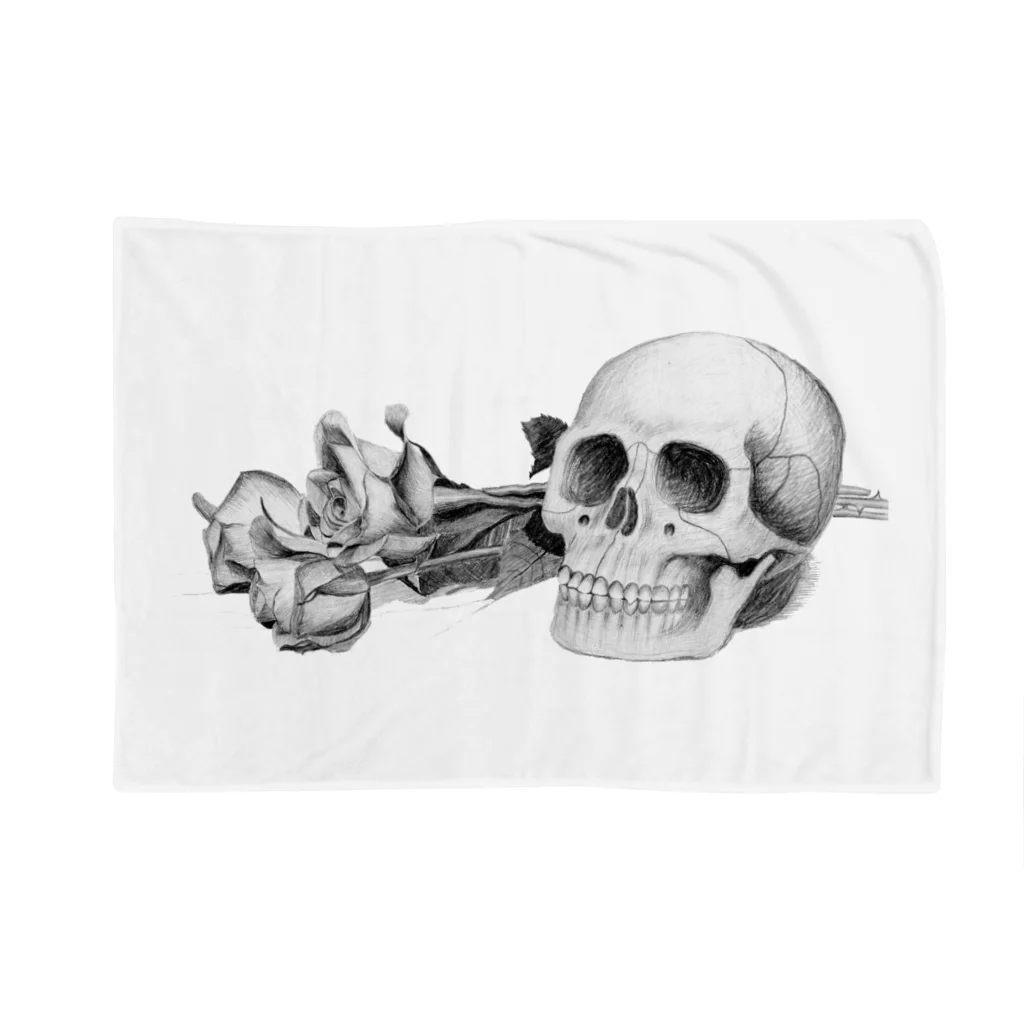 暗国の杜　SUZURI支店のRose&Skull Blanket