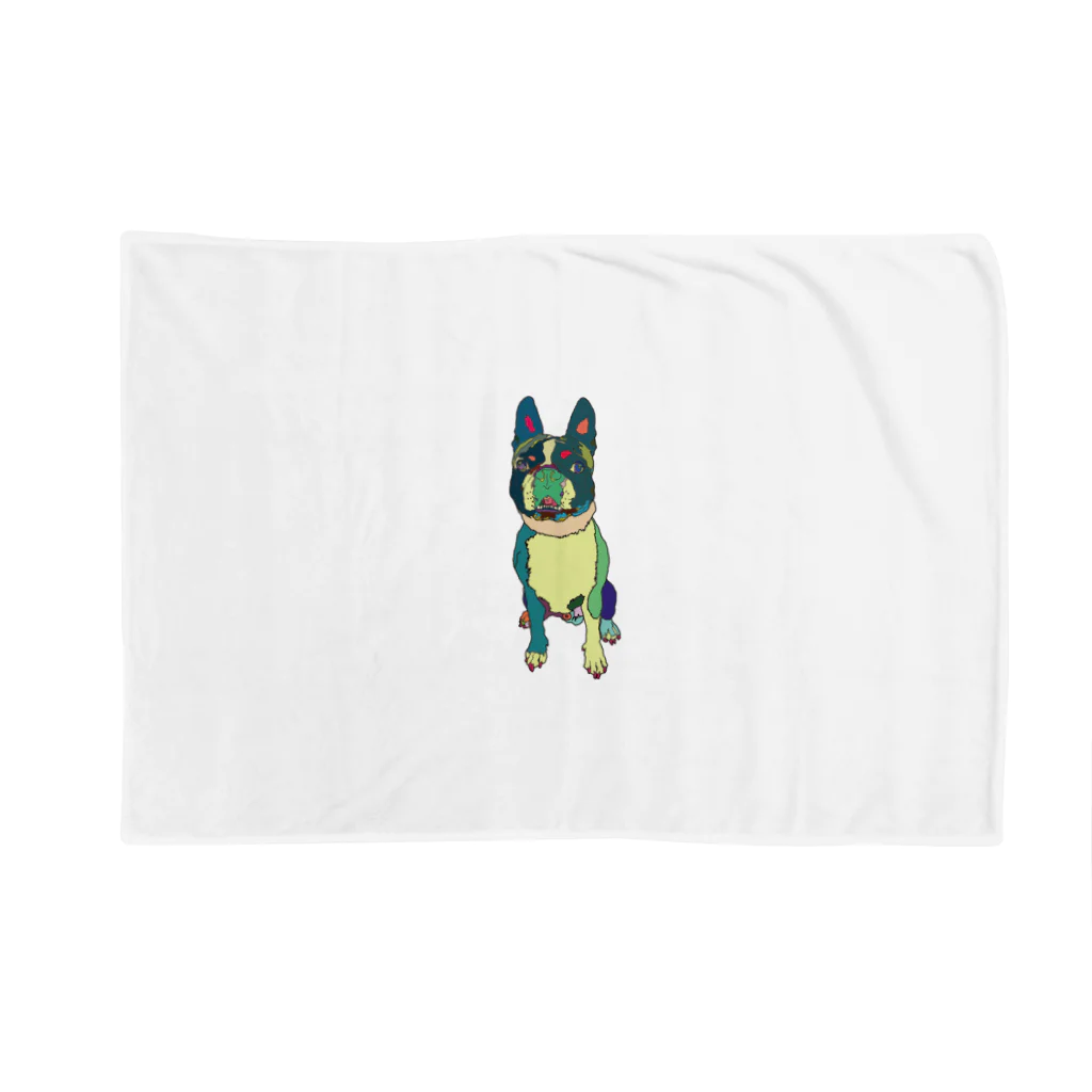 Park a Holic Bostonterrierのボストンテリアのセブン君 Park a Holic Bostonterrier Blanket