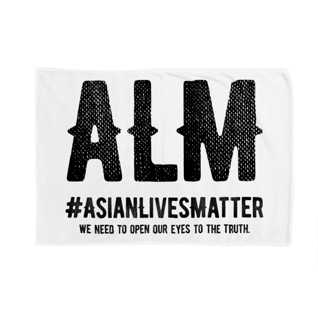 SANKAKU DESIGN STOREのAsian Lives Matter。 黒 Blanket