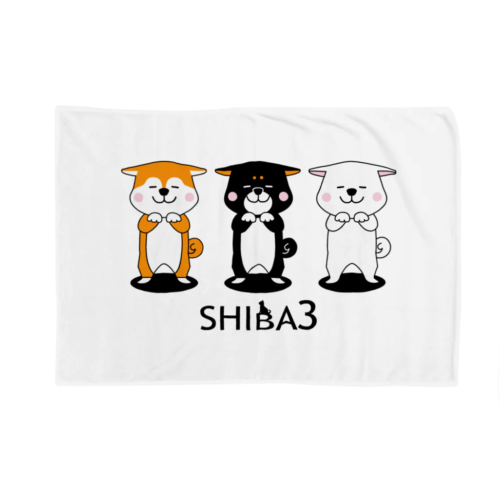 しっぽ堂のSHIBA3飛行機耳の柴犬 Blanket