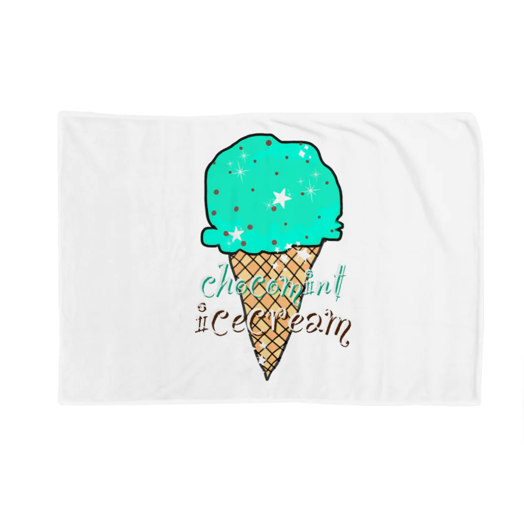 なでしこ@デザインのチョコミントアイスクリーム Blanket