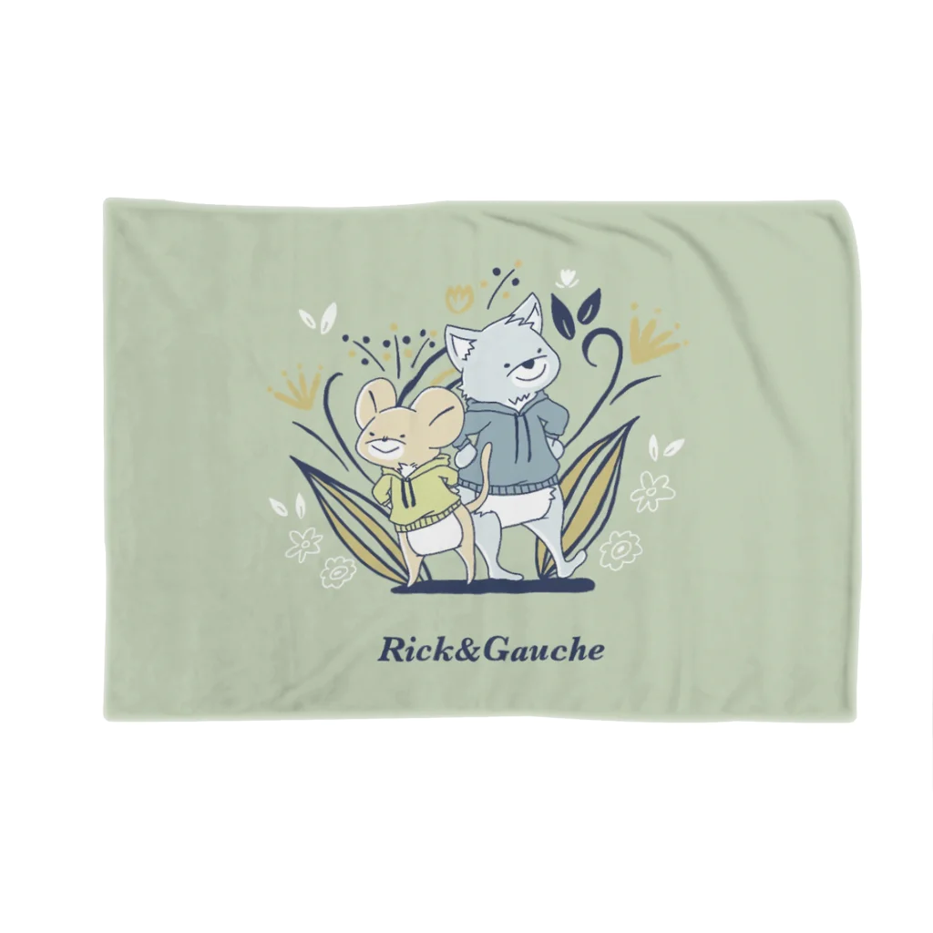 オオカミとエゾクロちゃんSHOPのオオカミとエゾクロちゃん ブランケット Blanket