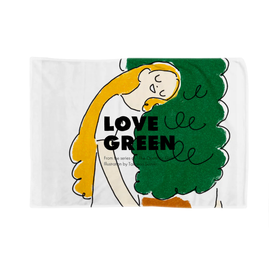 Takanori SuzukiのLOVE GREEN with logo Blanket