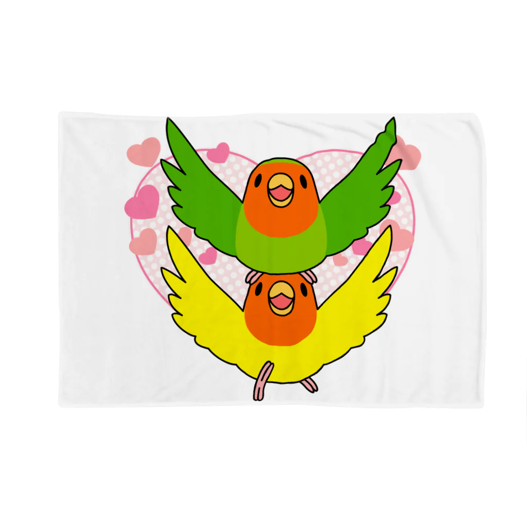 まめるりはことりのラブリーコザクラインコ【まめるりはことり】 Blanket