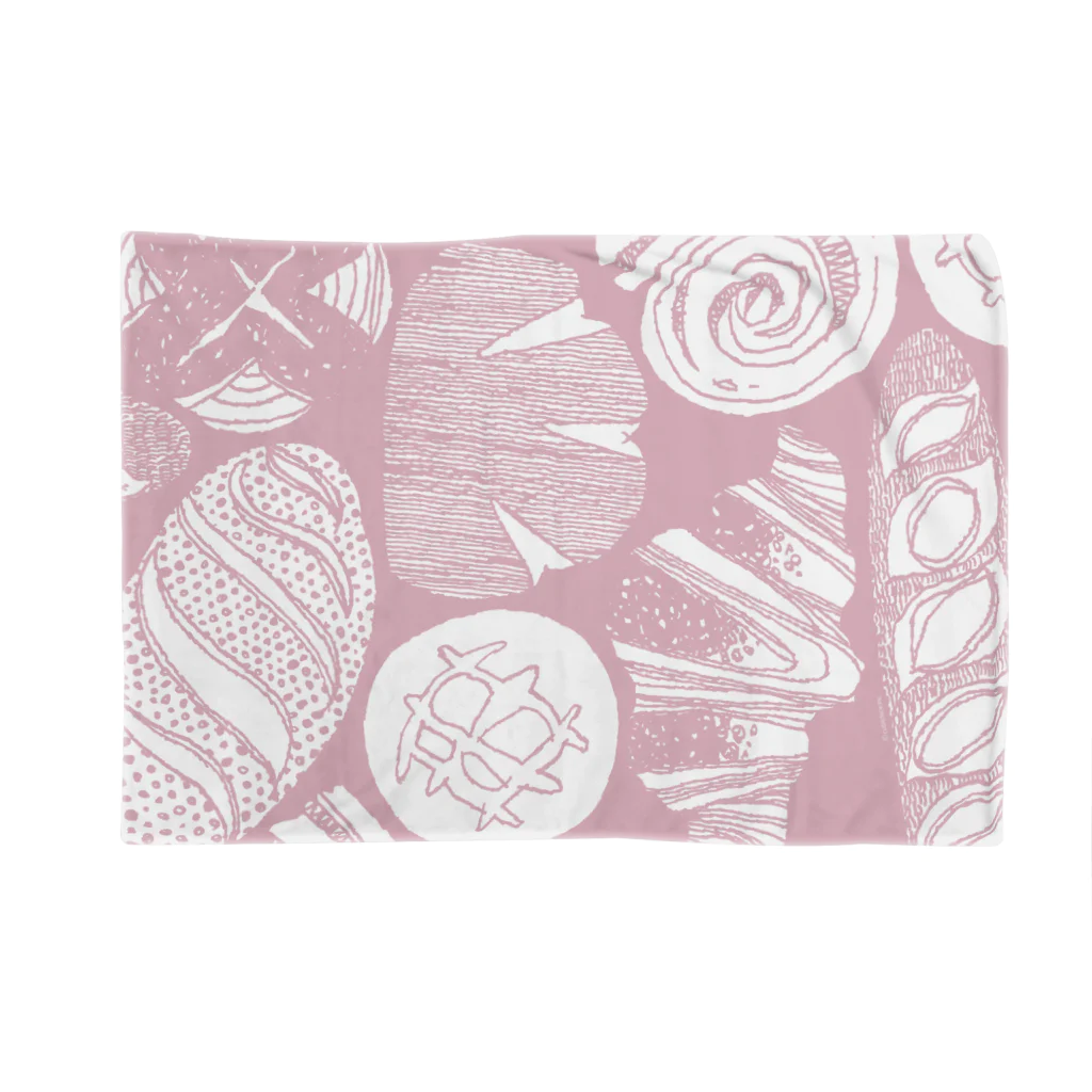 neun neue｜CUBICFACE STOREのI Love Bread (Pink) Blanket