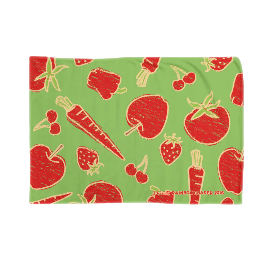 rainBoxの赤い野菜と果物 ブランケット
