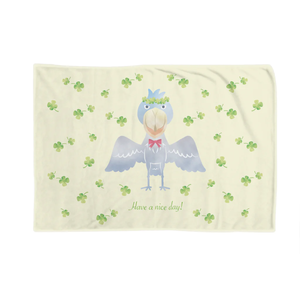 ハシビロ☆SHOPのクローバー☆ハシビロコウ Blanket