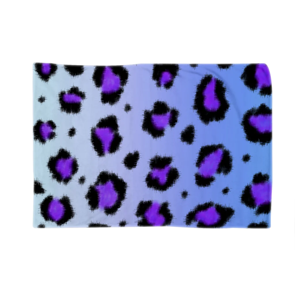 ЯMMRのBlue leopard ブランケット