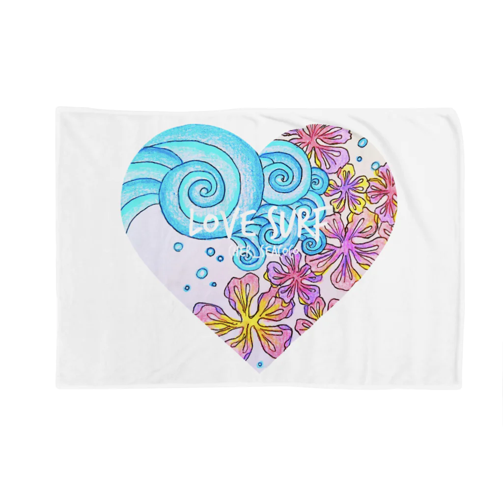 cher_seacocoのlove surf wave flowers🌺ブランケット Blanket