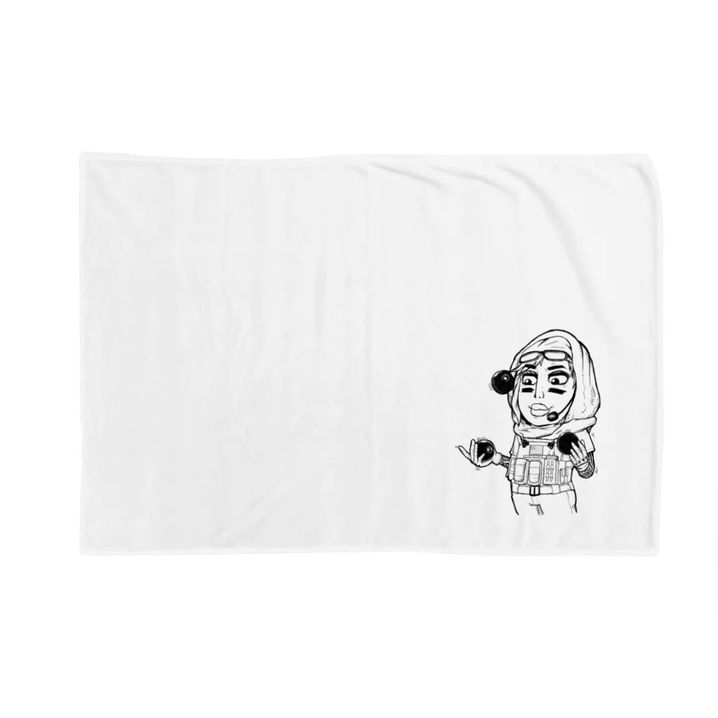 イラストキャンプの監視カメラ女子 Blanket