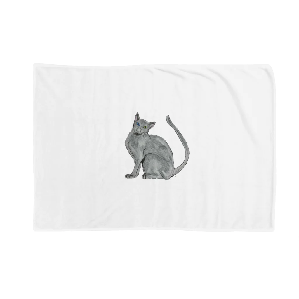 Coshi-Mild-Wildの猫_ロシアンブルー Blanket