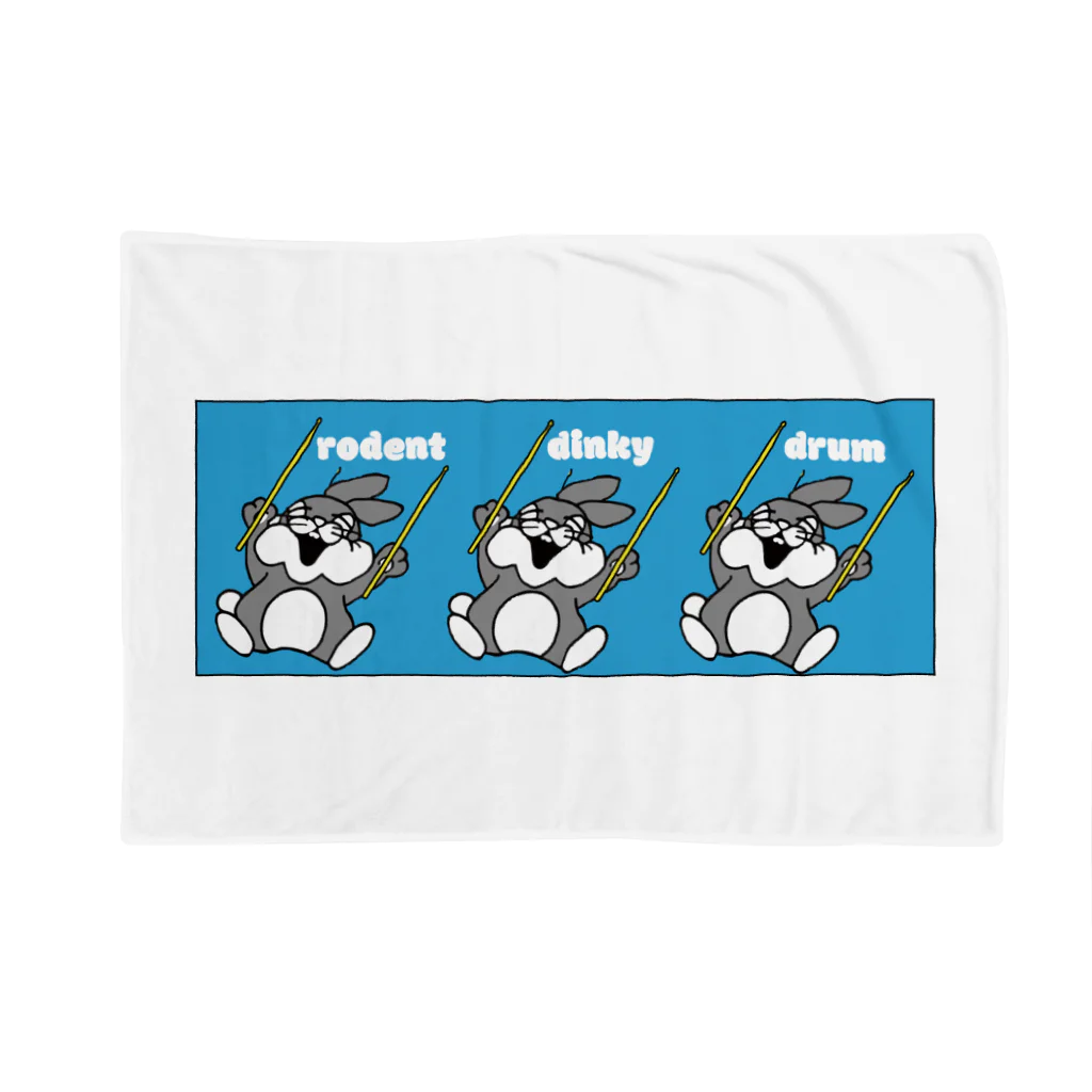 rodent dinky drumのrodent dinky drum ドラムステックで遊びたいウサギ Blanket