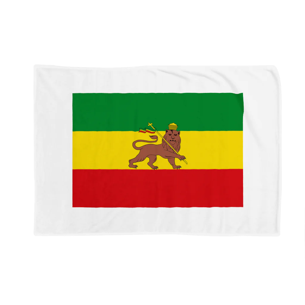 DRIPPEDのRASTAFARI LION FLAG-エチオピア帝国の国旗- Tシャツ Blanket