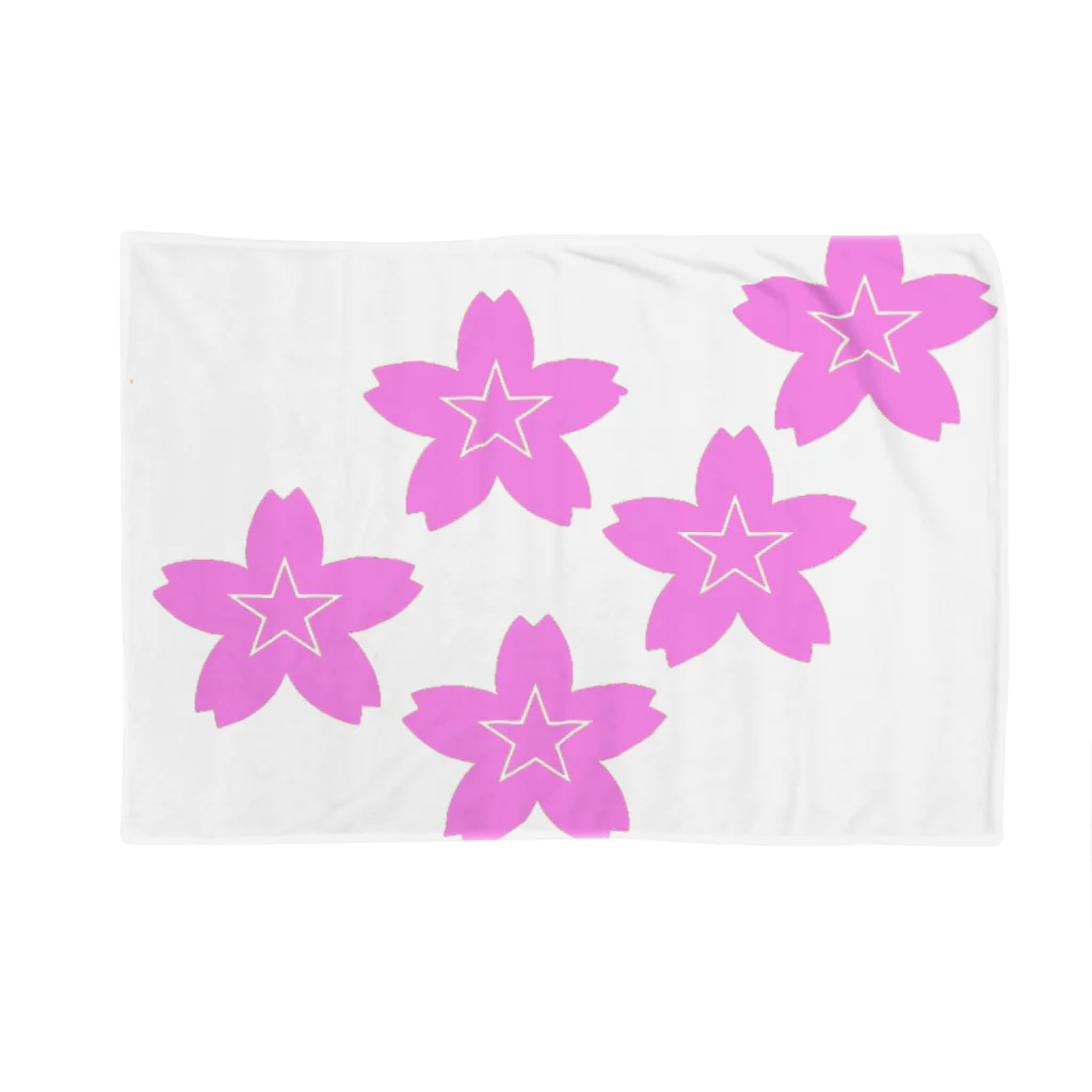 KOKI MIOTOMEの星桜紋（流れ星ピンク）　Star cherry blossom Crest (Shooting star pink）) ブランケット
