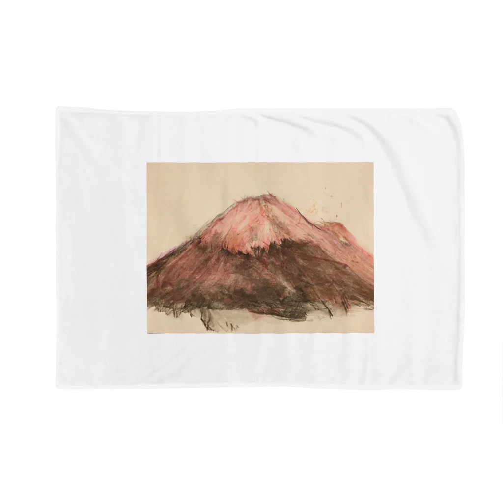 ナスの花のレッド富士山 ブランケット
