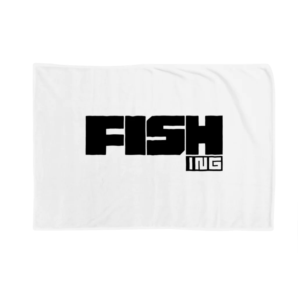 おもしろいTシャツ屋さんのFISHING　釣り　FISH　 Blanket