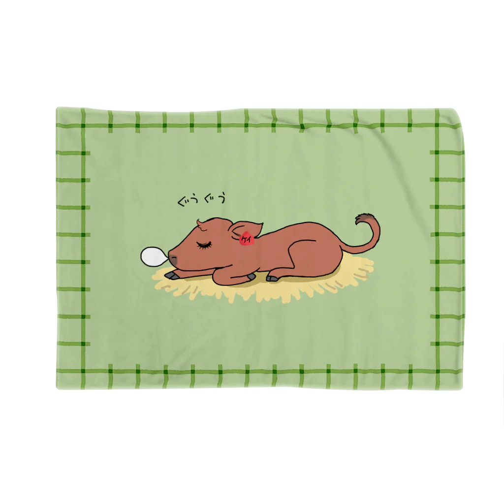 うしちゃんグッズのぐうぐうケイちゃんおひるねブランケット Blanket