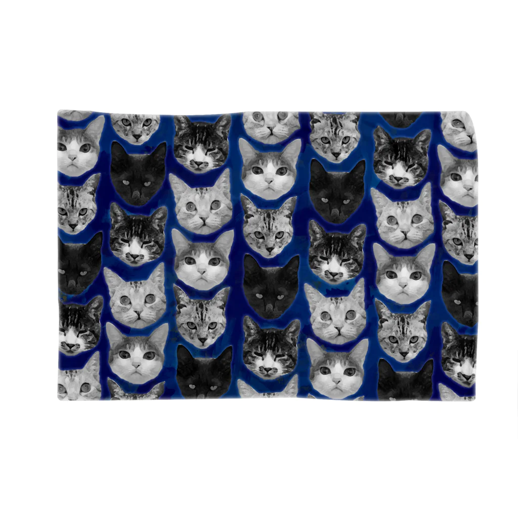 COMONOのねこだらけ・インディゴ Blanket