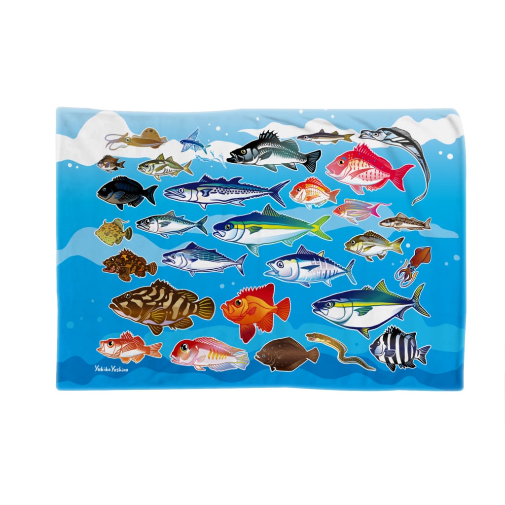 MUSEUM LAB SHOP MITのブランケット＊おさかないろいろ Blanket