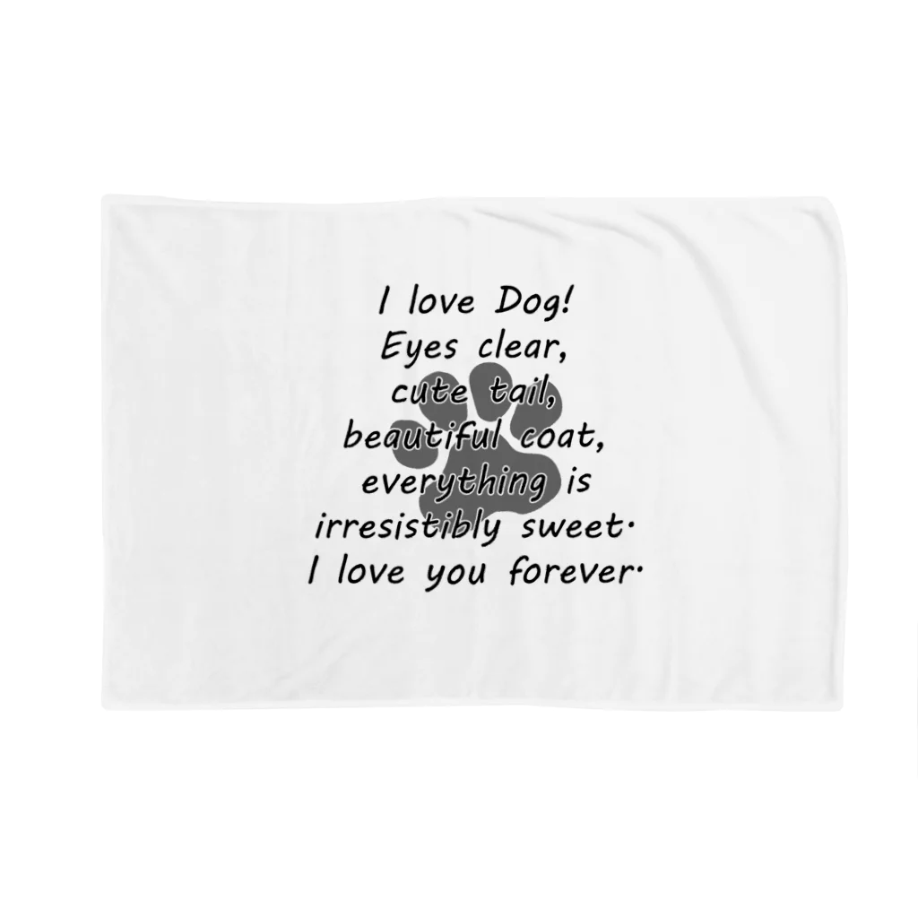 onehappinessのI LOVE DOG 肉球 Blanket