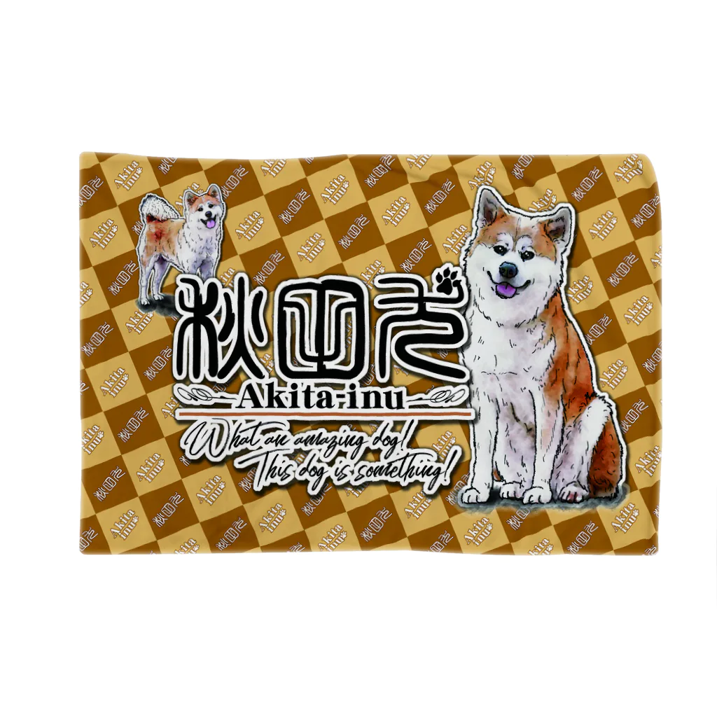 オリジナル工房プリントンの秋田犬 イラストブランケット Blanket