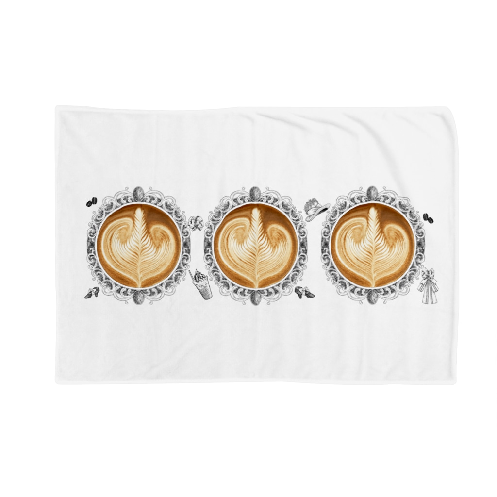 Prism coffee beanの【Lady's sweet coffee】ラテアート エレガンスリーフ  / With accessories ～2杯目～ Blanket