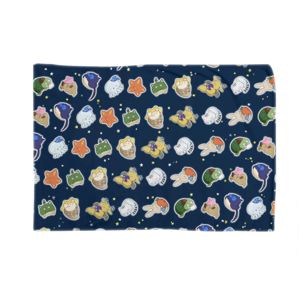 ねむり屋公式グッズのNemuriya ポポブランケット（NVY） Blanket