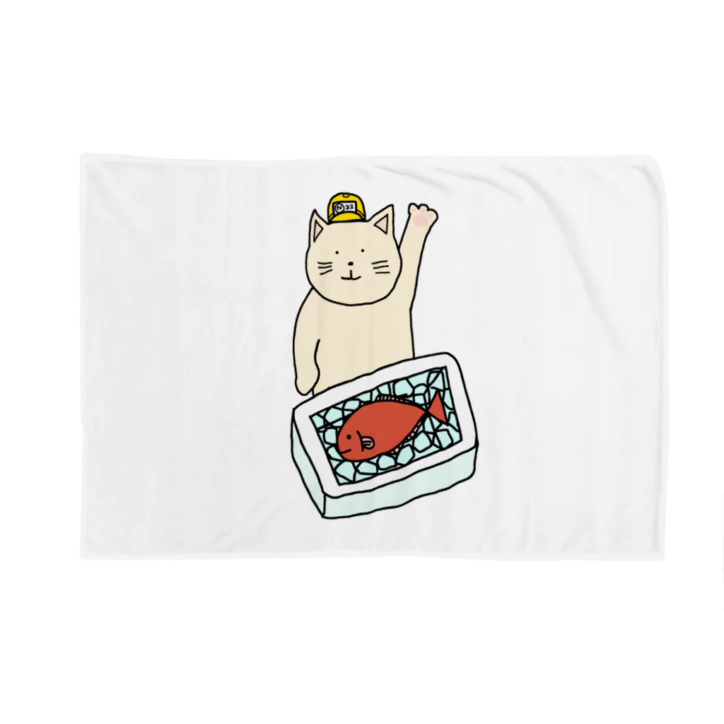 ＋Whimsyの魚市場ねこ Blanket