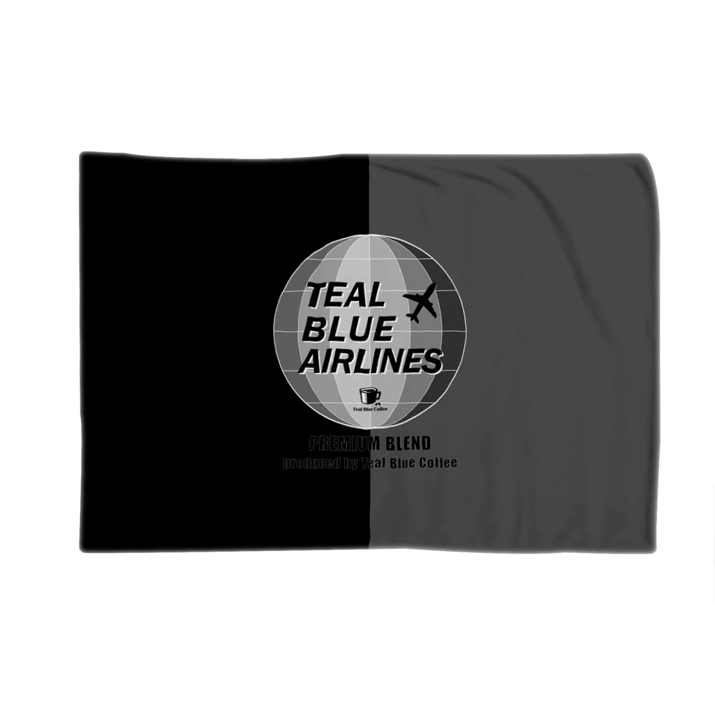 Teal Blue CoffeeのTEAL BLUE AIRLINES - grayscale Ver. - Blanket