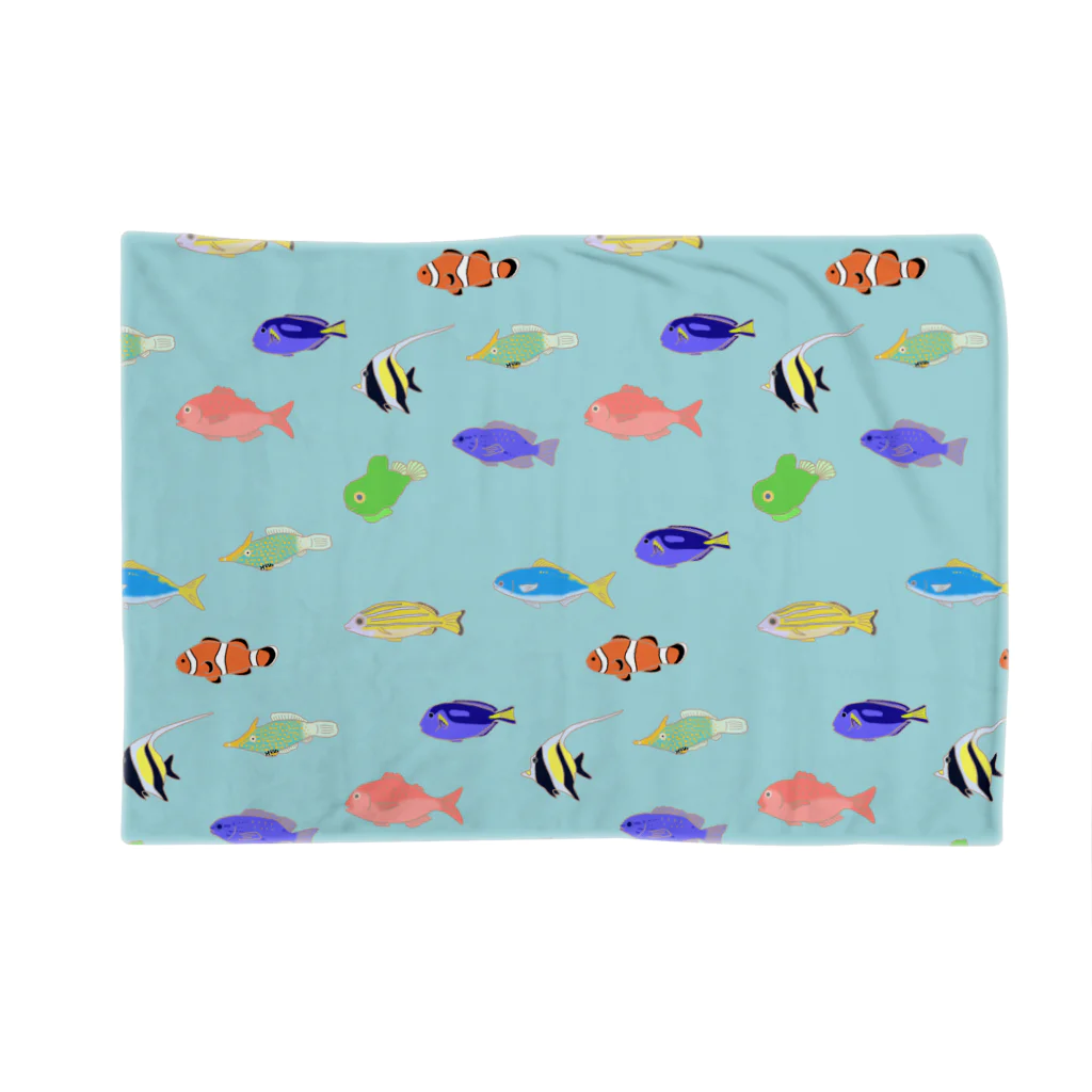 ハナのお店のカラフルな魚たち Blanket