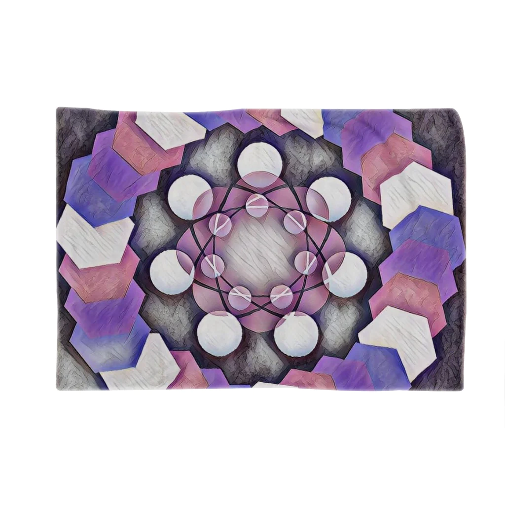 幾何学からふるカッコヨクの白紫桃光の魔法陣 ブランケット