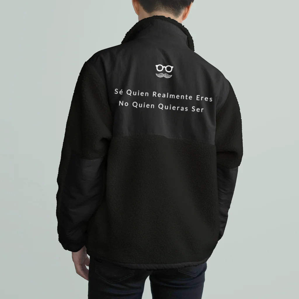 Andiamoのシンプルおひげ。（両面/白） Boa Fleece Jacket