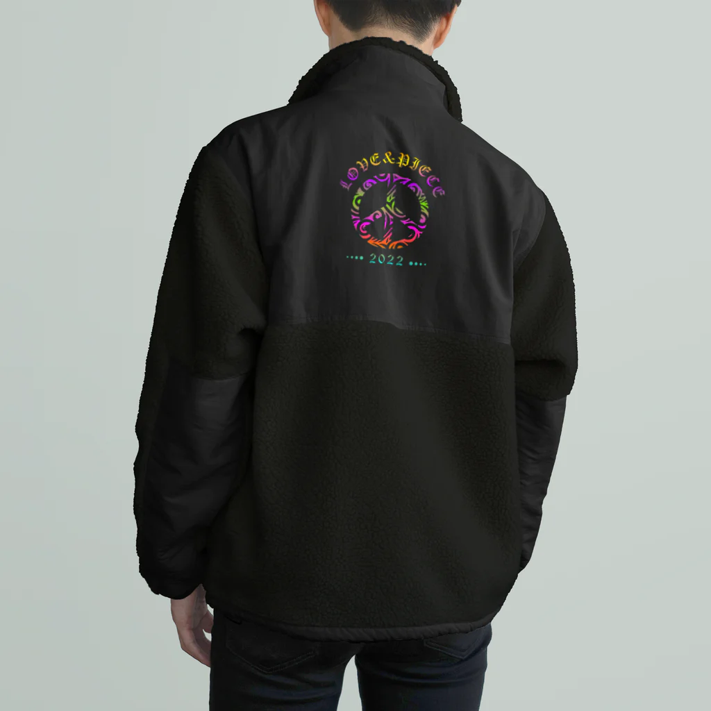 薈.collectionのLove＆peaceシリーズRainbowcolorバージョン Boa Fleece Jacket