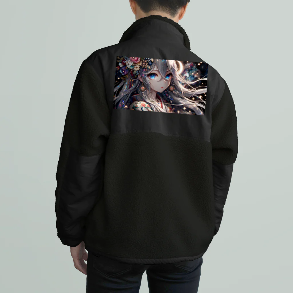 Sesilionの月下の神秘的な夜 Boa Fleece Jacket